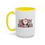 Christmas Mug - Merry Christmas Green & Red Text Santa