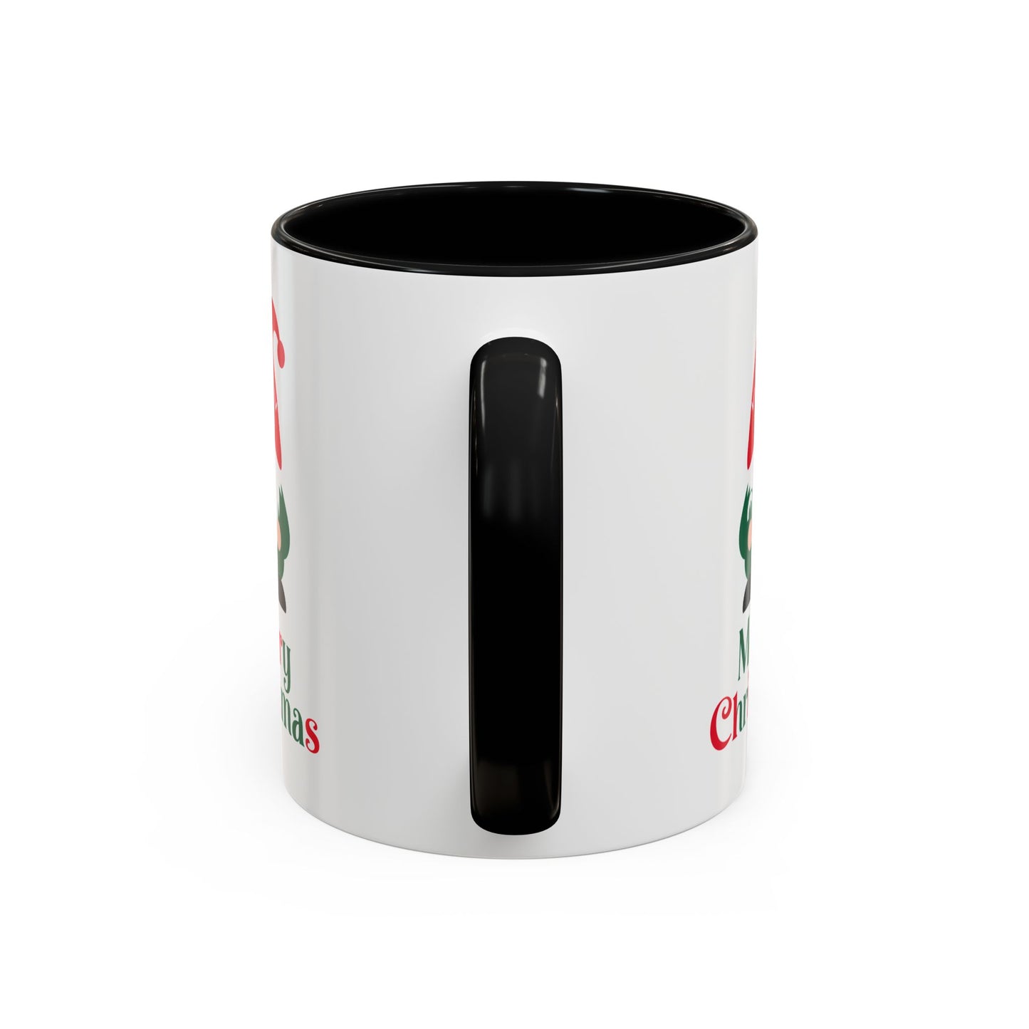 Christmas Mug - Merry Christmas Green & Red Text Gnome Candy Cane