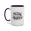 Christmas Mug - Merry Christmas Black Text Colored Lights