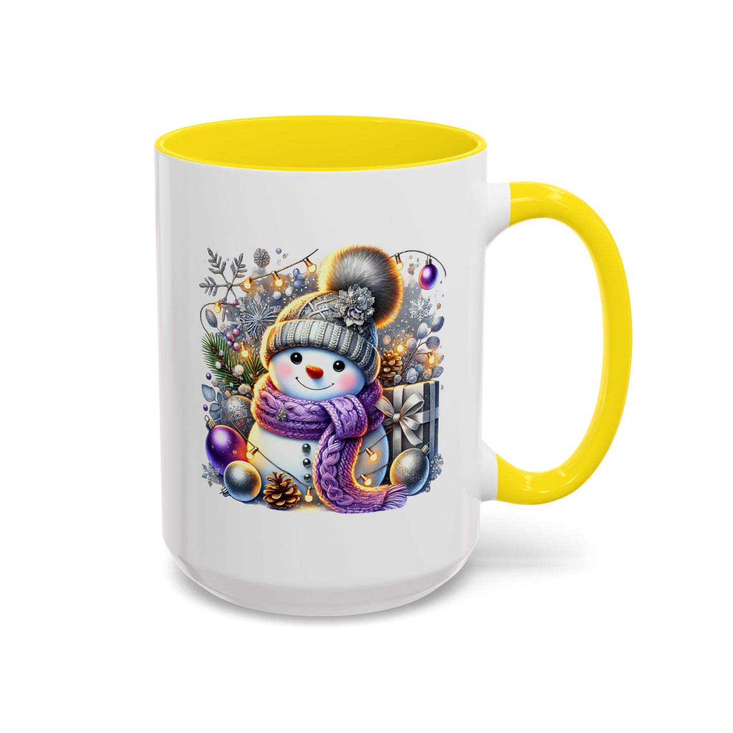 Christmas Mug - Purple and Silver Snowman