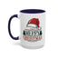 Christmas Mug - Merry Christmas Green & Red Text Red Hat
