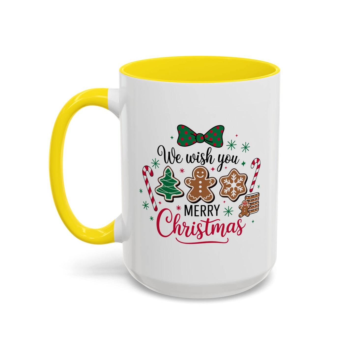 Christmas Mug - We Wish You a Merry Christmas Black & Red Text Cookies & Candy