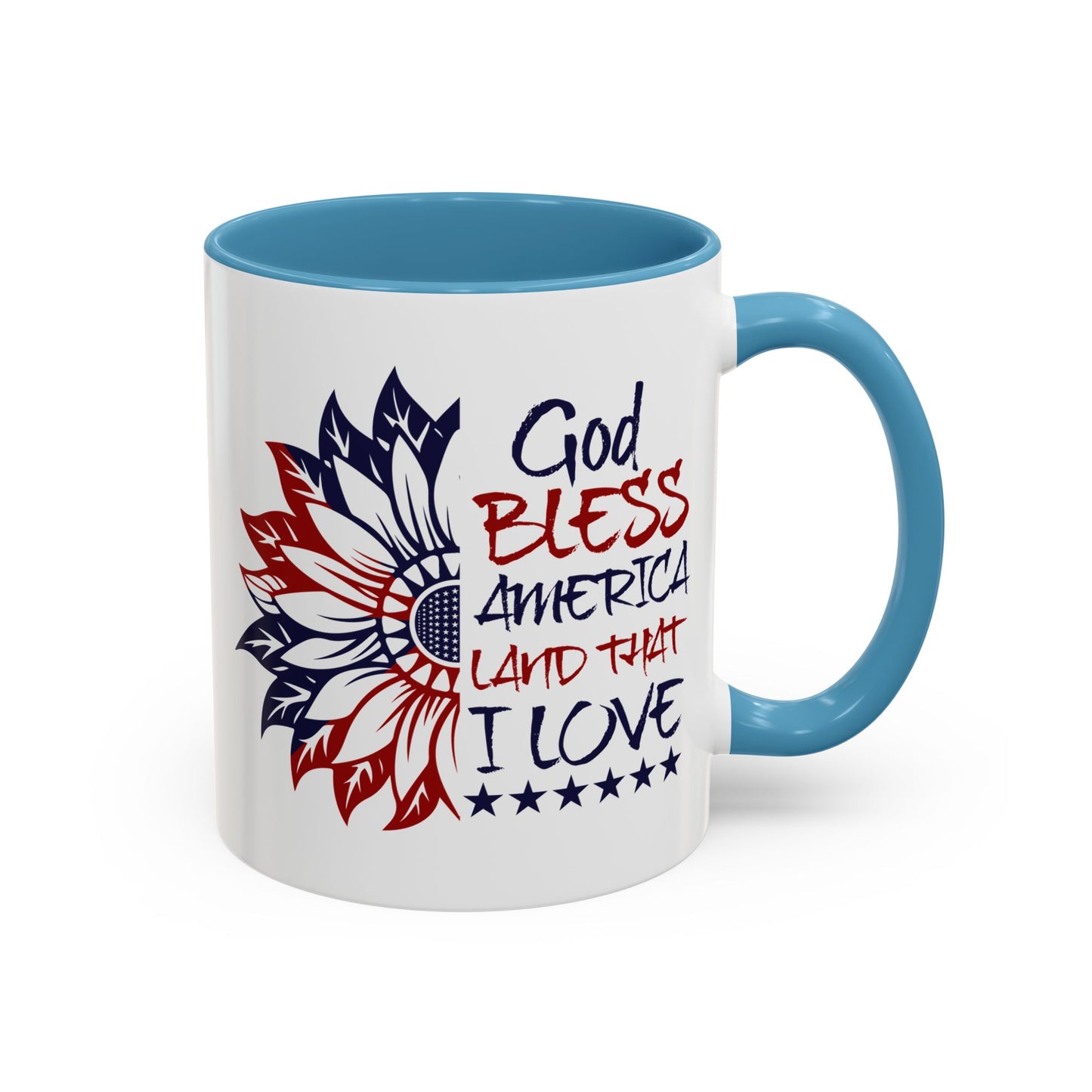 4th of July Mug - God Bless America Sunflower