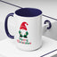 Christmas Mug - Merry Christmas Green & Red Text Gnome Candy Cane