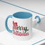 Christmas Mug - Merry Christmas Red & Green Text Bow