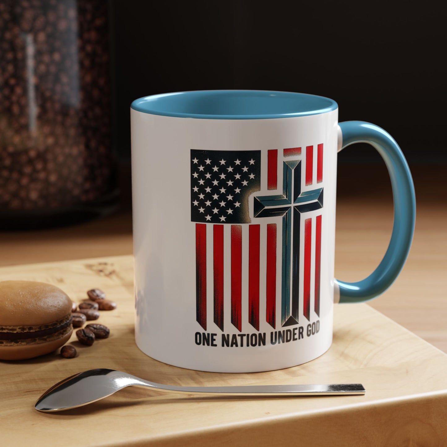 Religious Mug - One Nation Flag Cross