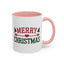 Christmas Mug - Merry Christmas Red & Green Text Heart Arrow Trees