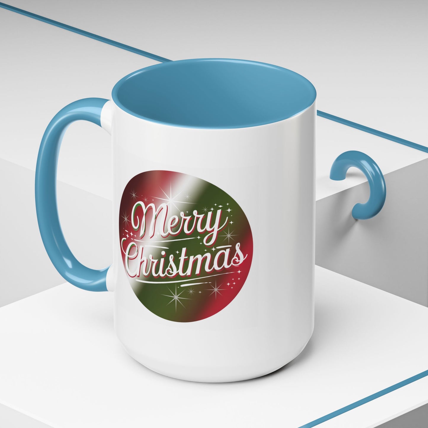 Christmas Mug - Merry Christmas White and Red Text Decoration