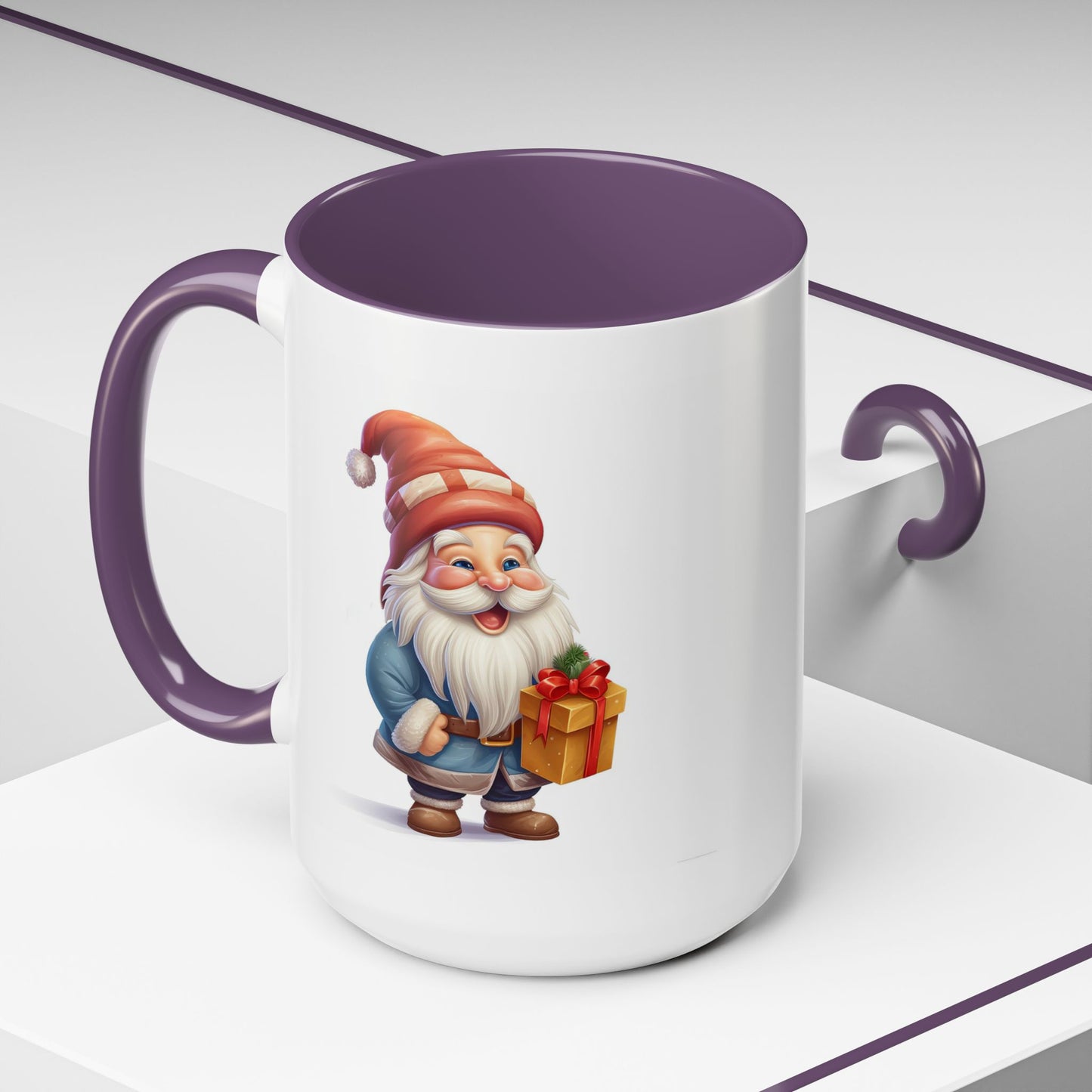 Christmas Mug - Old Gnome with Present