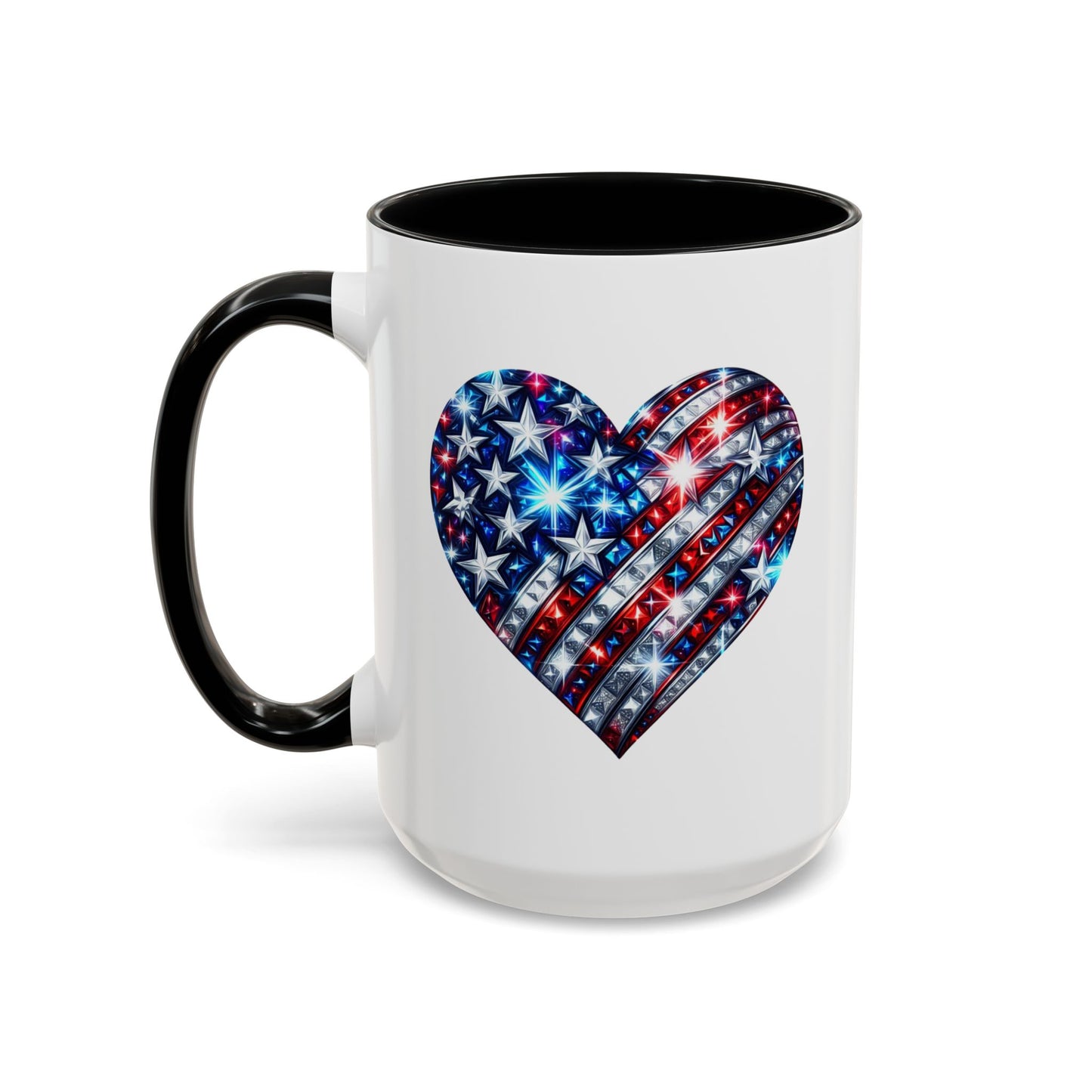 4th of July Mug - USA Sparkle Heart