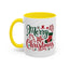 Christmas Mug - Merry Christmas Green & Red Text Star Candy Cane Stocking Snowflake