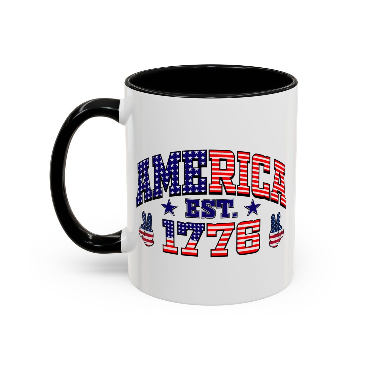 4th of July Mug - American Est 1776 Patriotic Flag