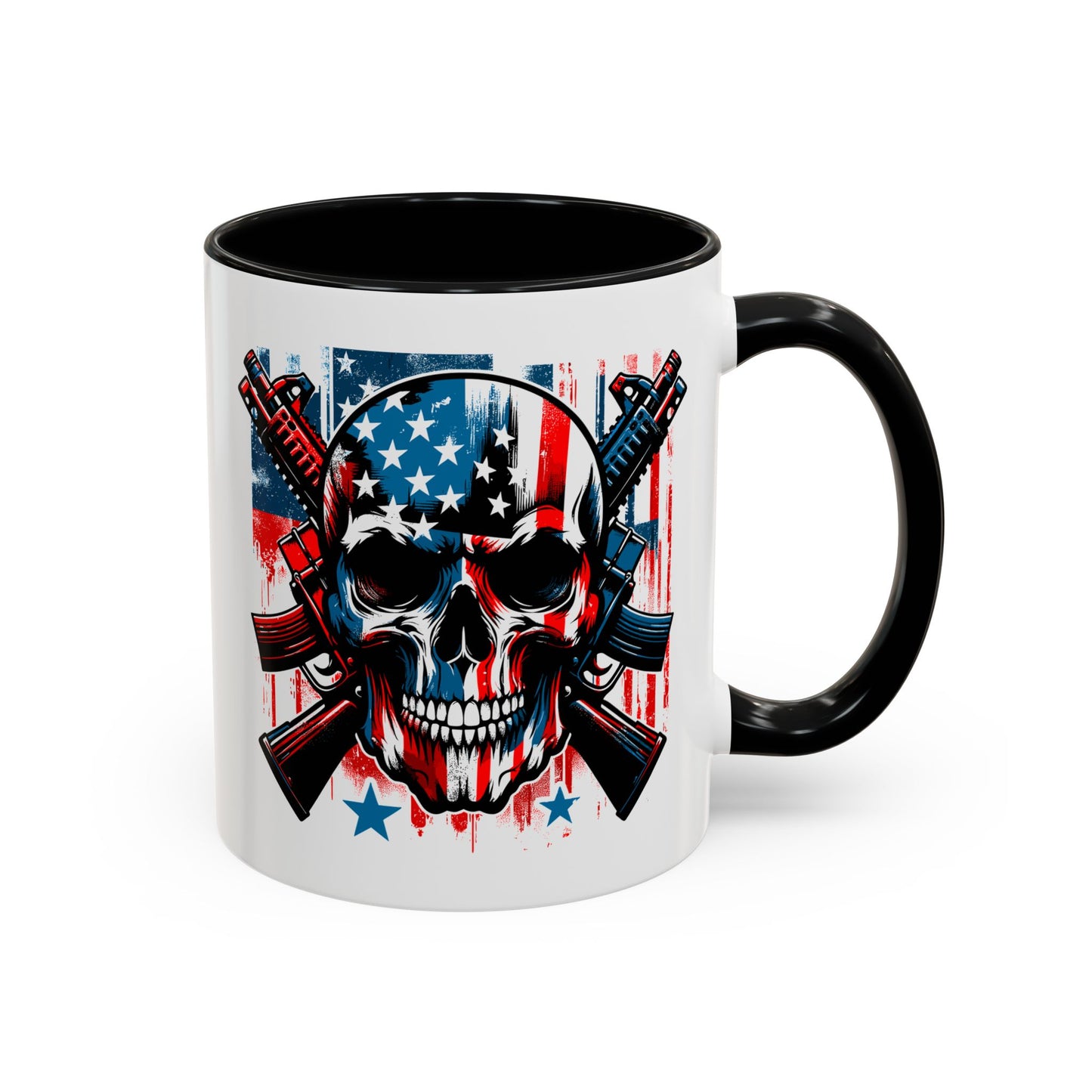 4th of July Mug - Skull With American Flag