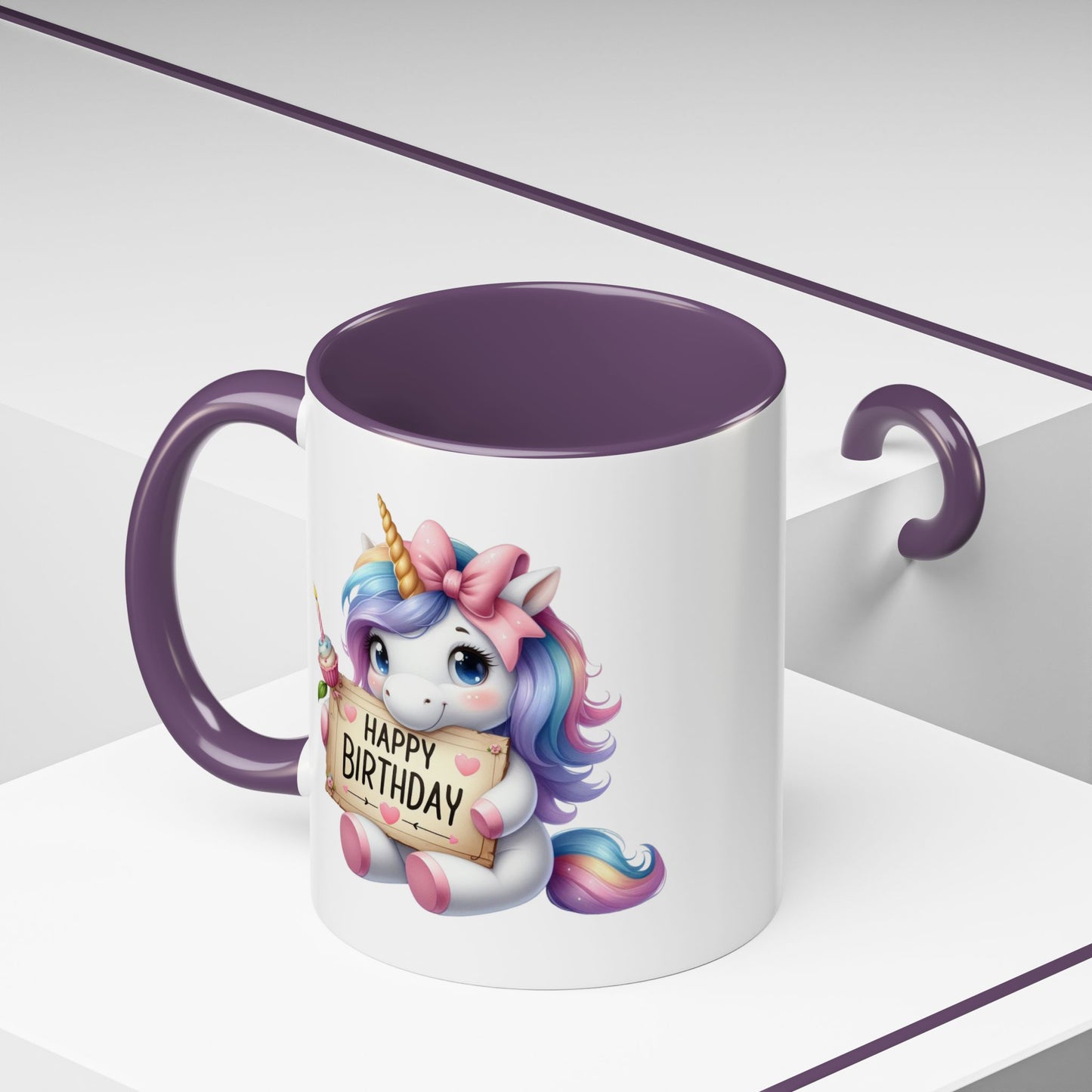 Birthday Mug - Girl Unicorn Happy Birthday Sign