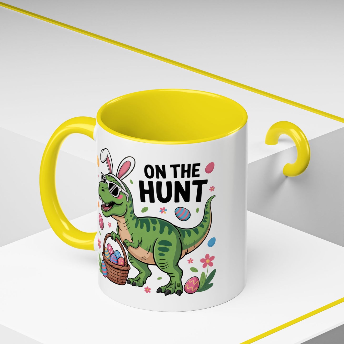 Easter Mug - On The Hunt Dinosaur