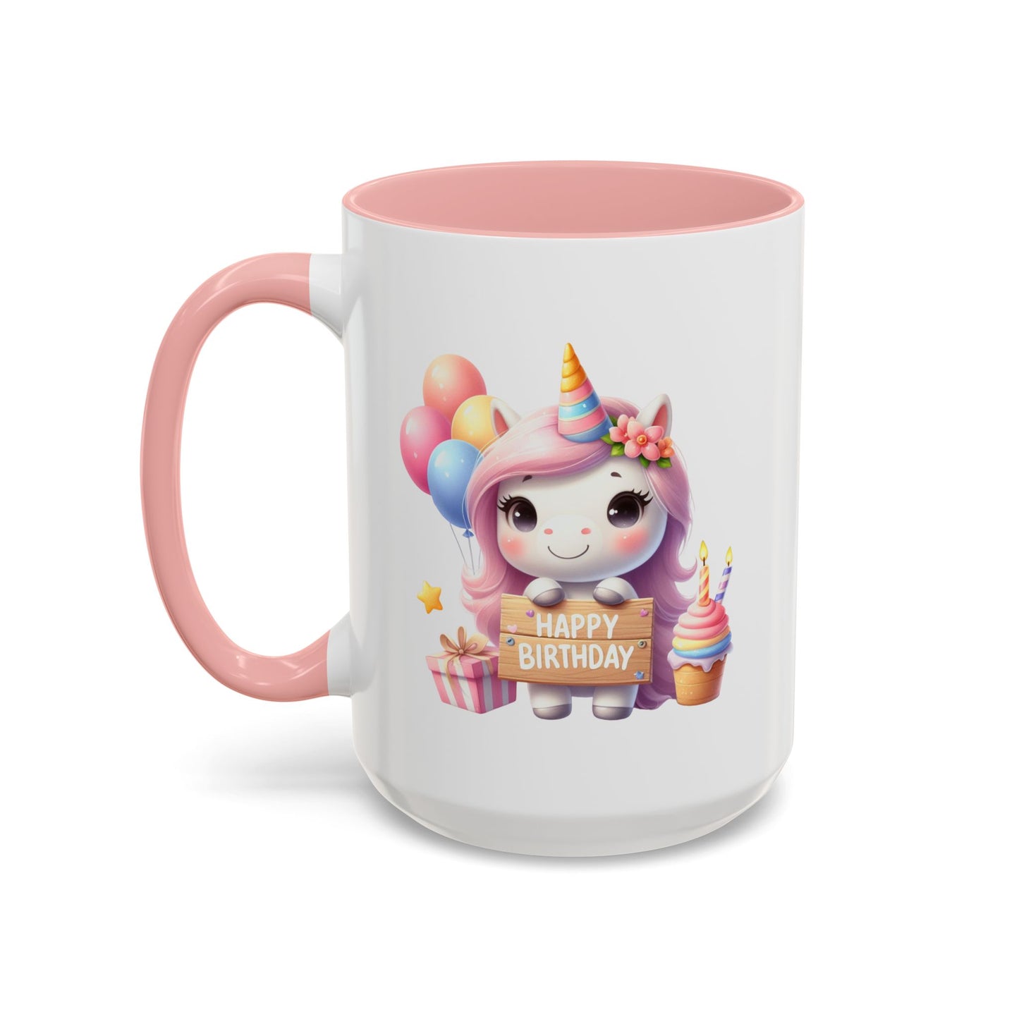 Birthday Mug - Girl Unicorn Happy Birthday Sign 2