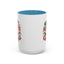 Christmas Mug - Happy Holidays and Merry Christmas Blue Green Yellow Red Text