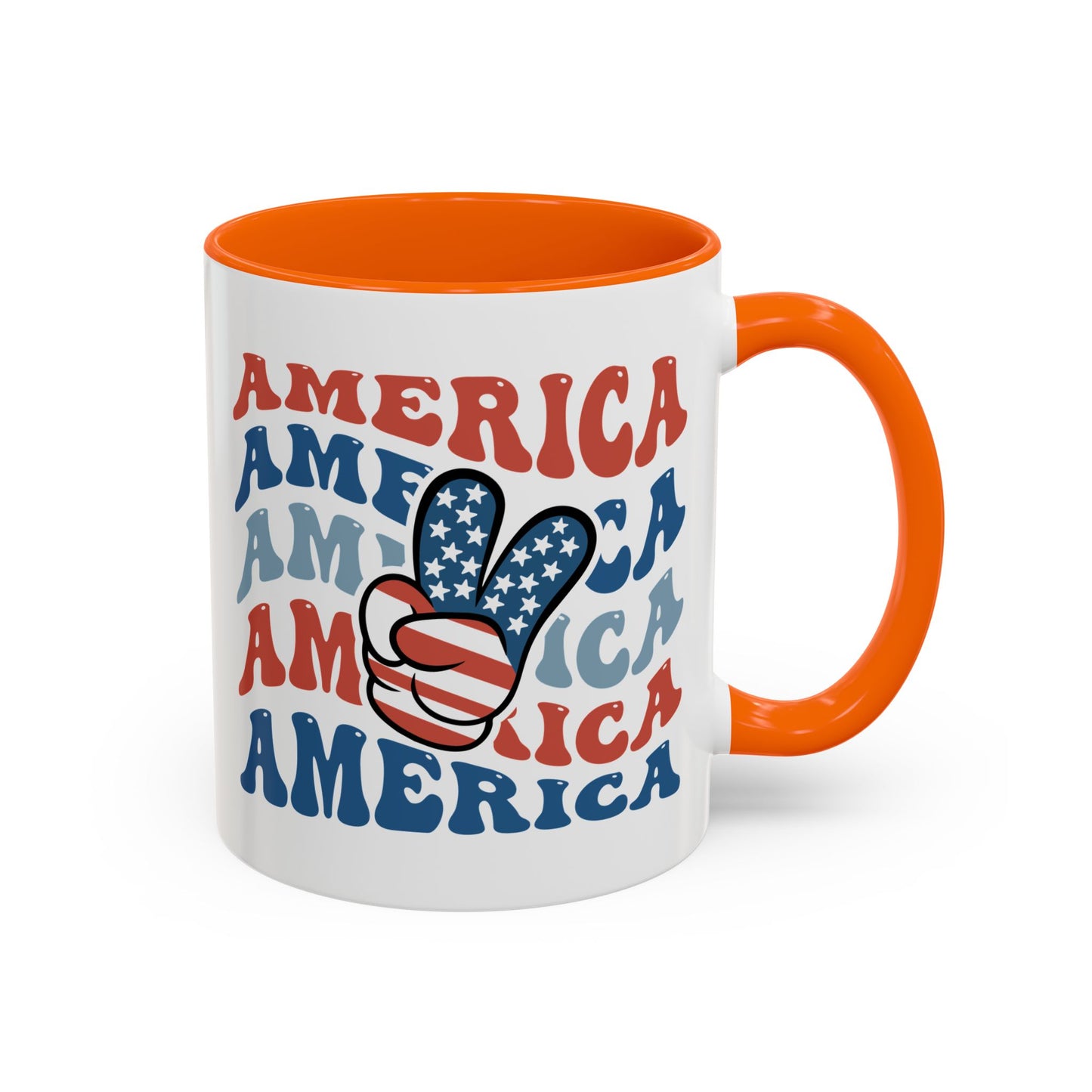4th of July Mug - America peace Sign