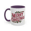 Christmas Mug - Merry Christmas Maroon & Green Text Decorations
