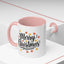 Christmas Mug - Merry Christmas Black Text Fall Leaves