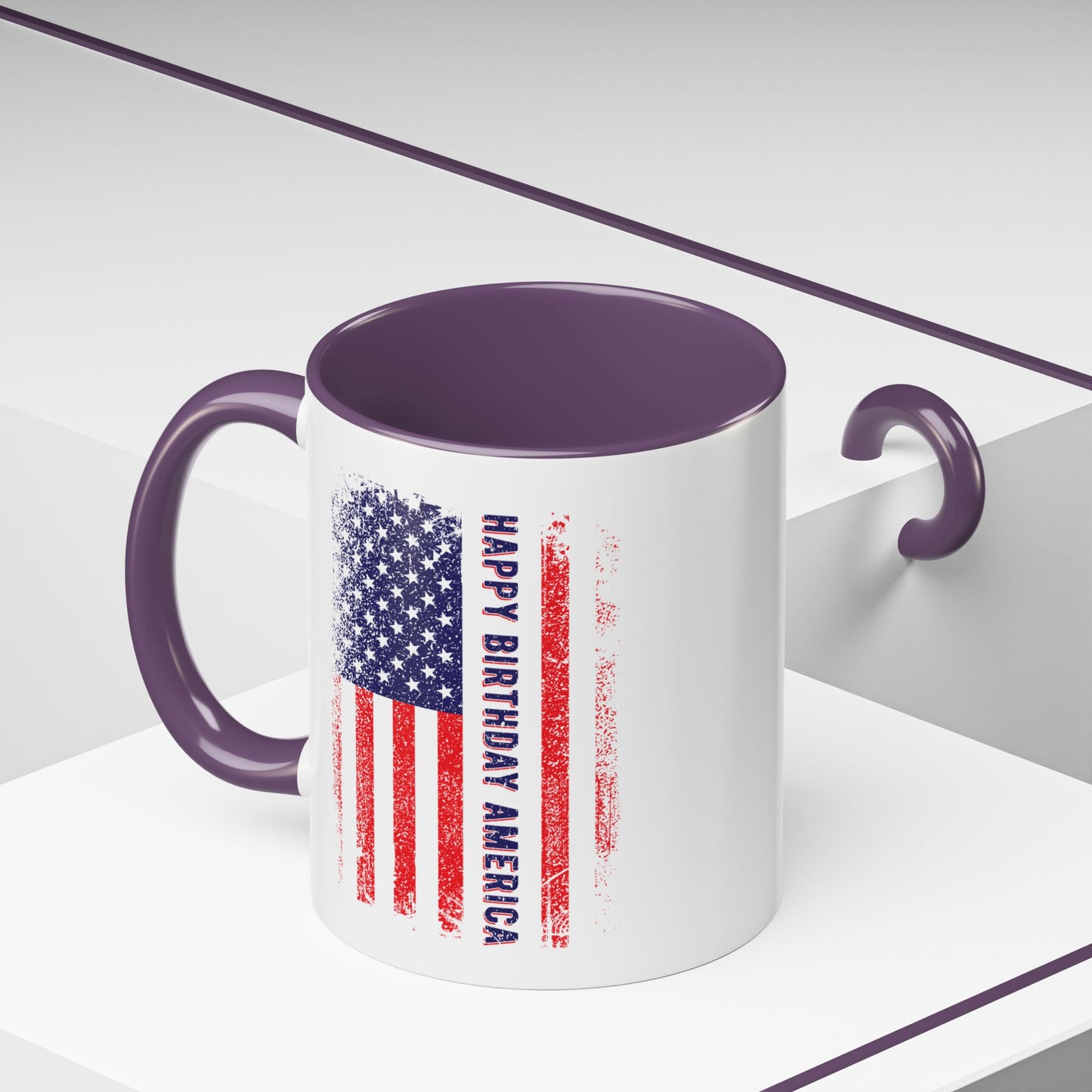 4th of July Mug - Happy Birthday America Flag