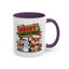 Christmas Mug - Merry Christmas Red & Green Text Reindeer Snowman