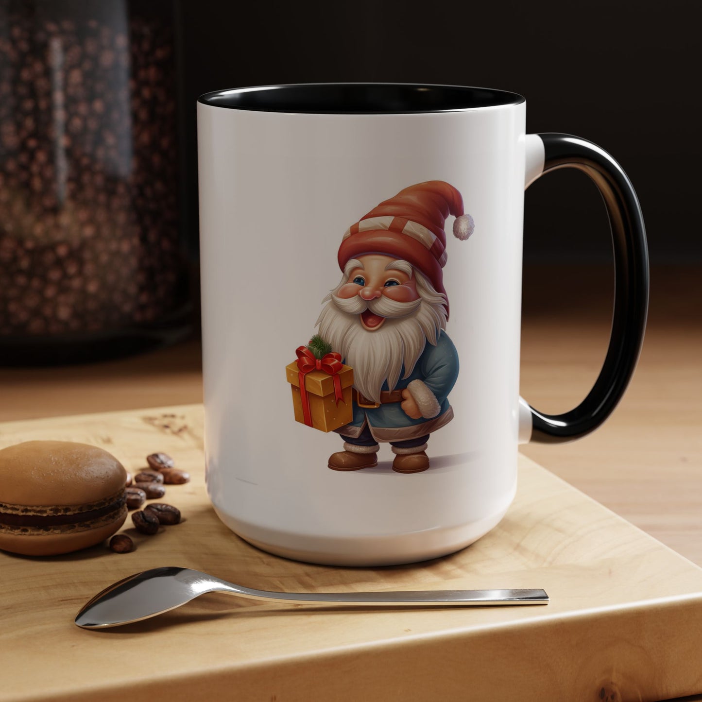 Christmas Mug - Old Gnome with Present