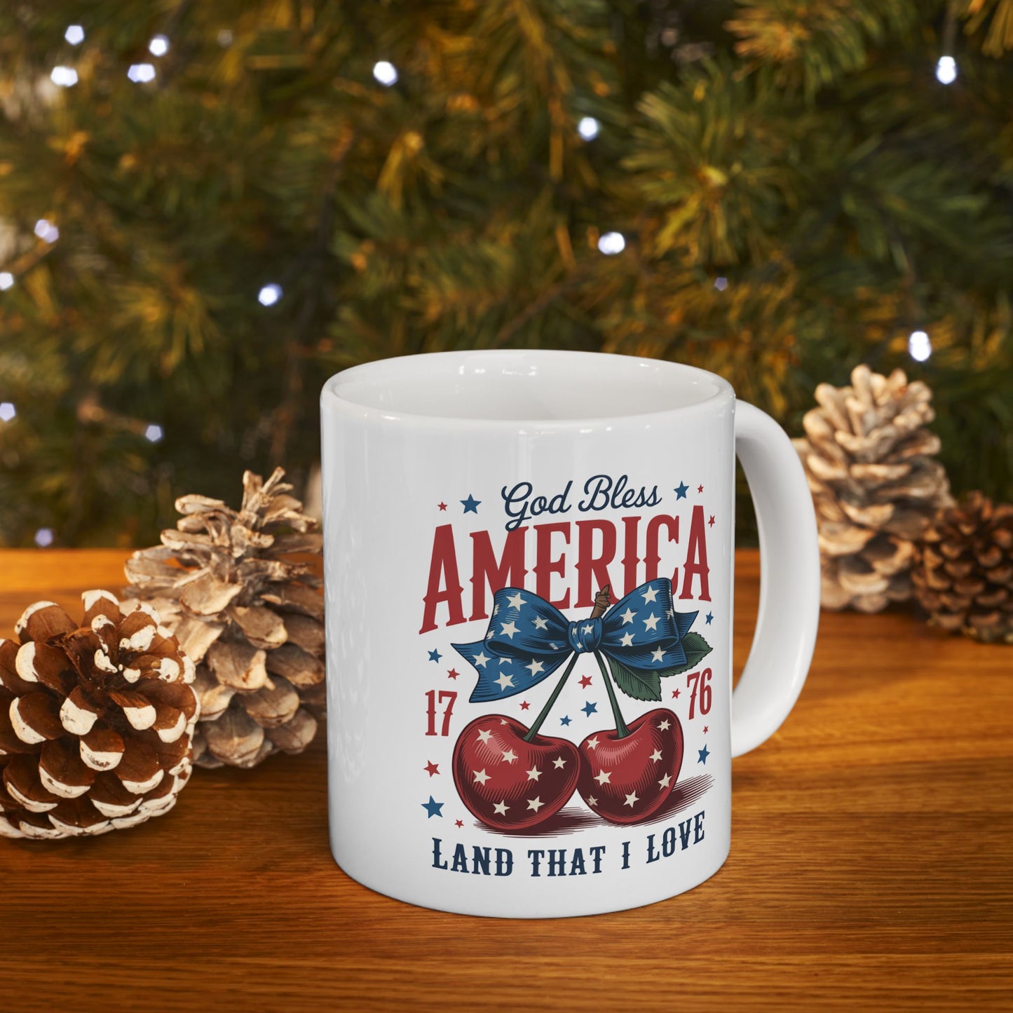 4th of July Mug - God Bless America Cherry