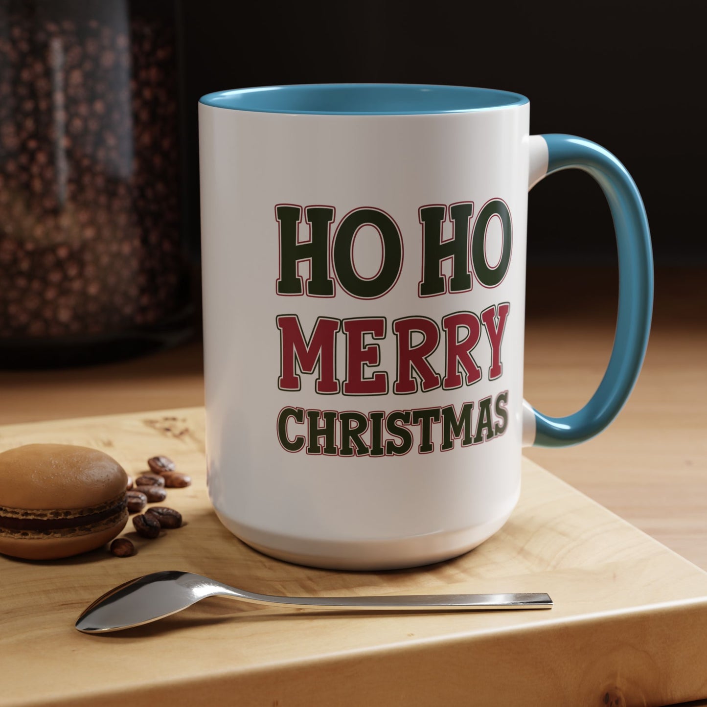 Christmas Mug - Ho Ho Ho Merry Christmas Red & Green Text 4