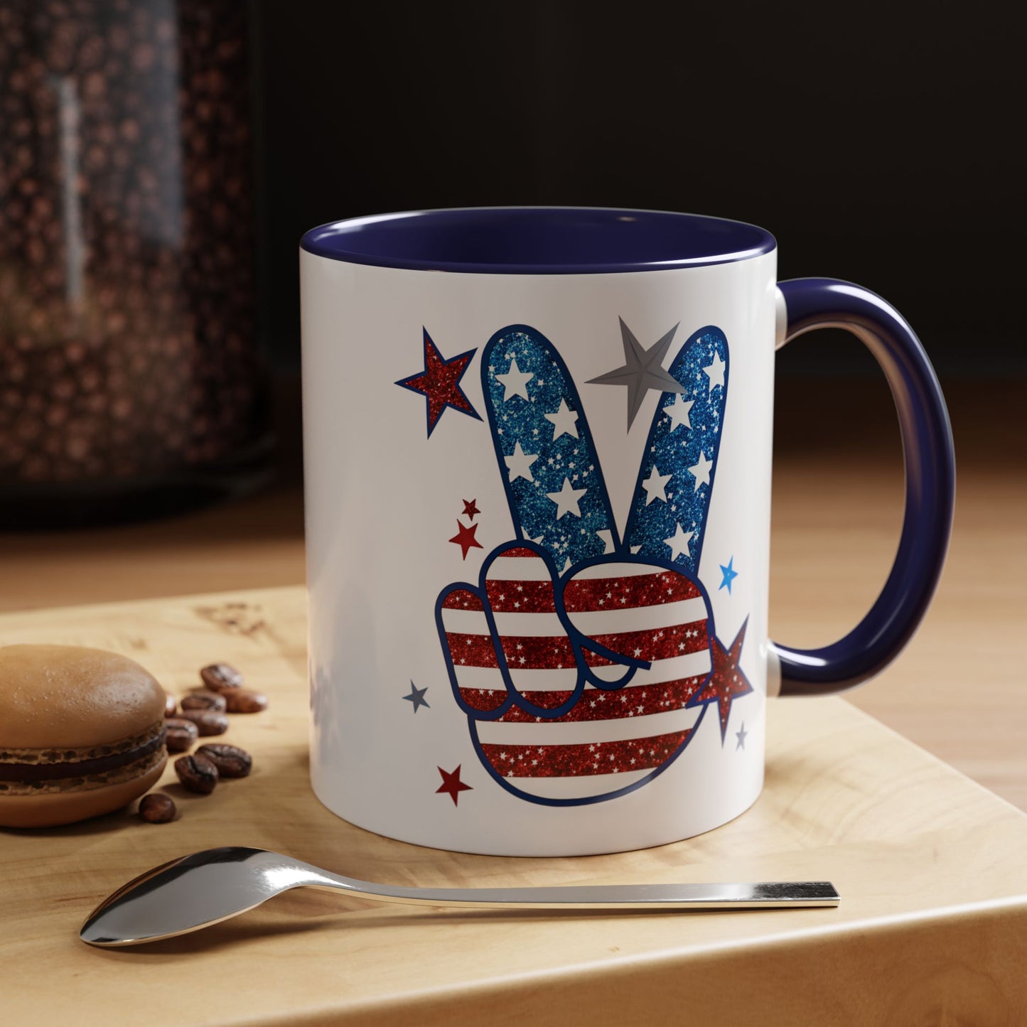 4th of July Mug - America Peace Sign