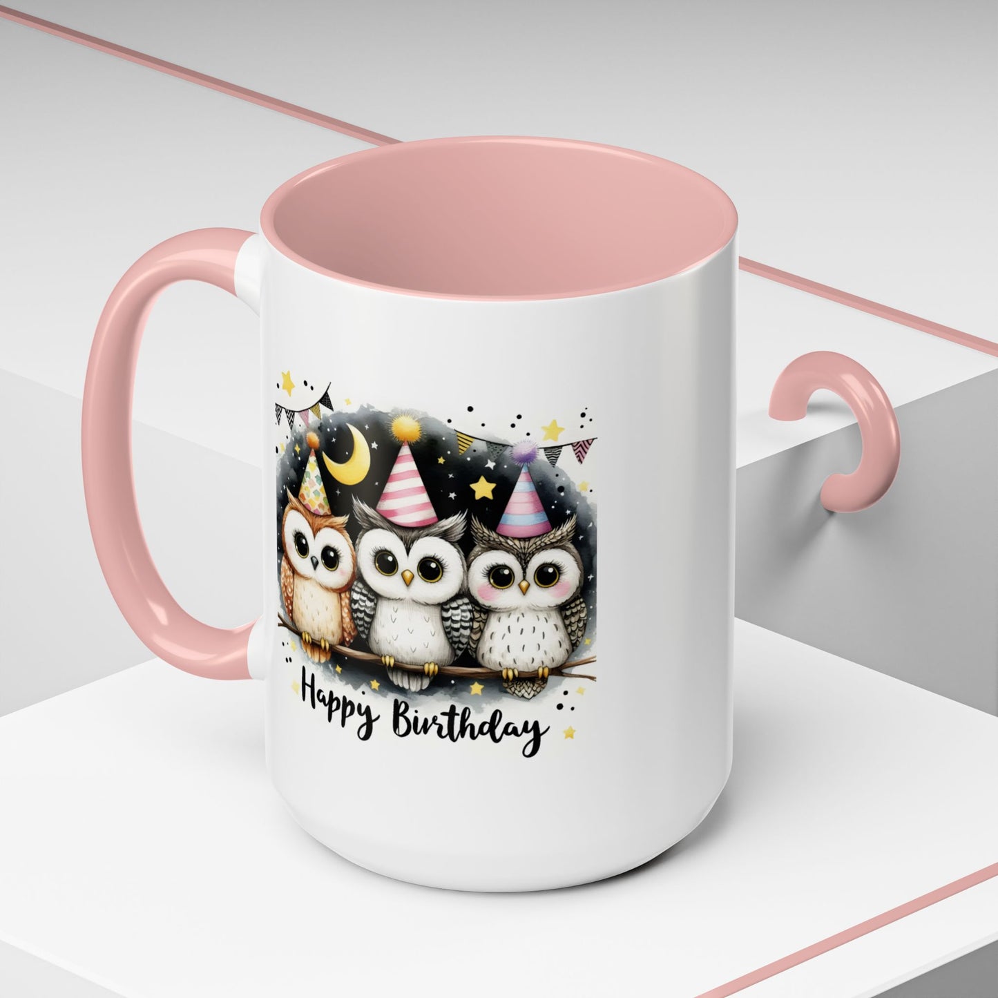 Birthday Mug - Happy Birthday Owls