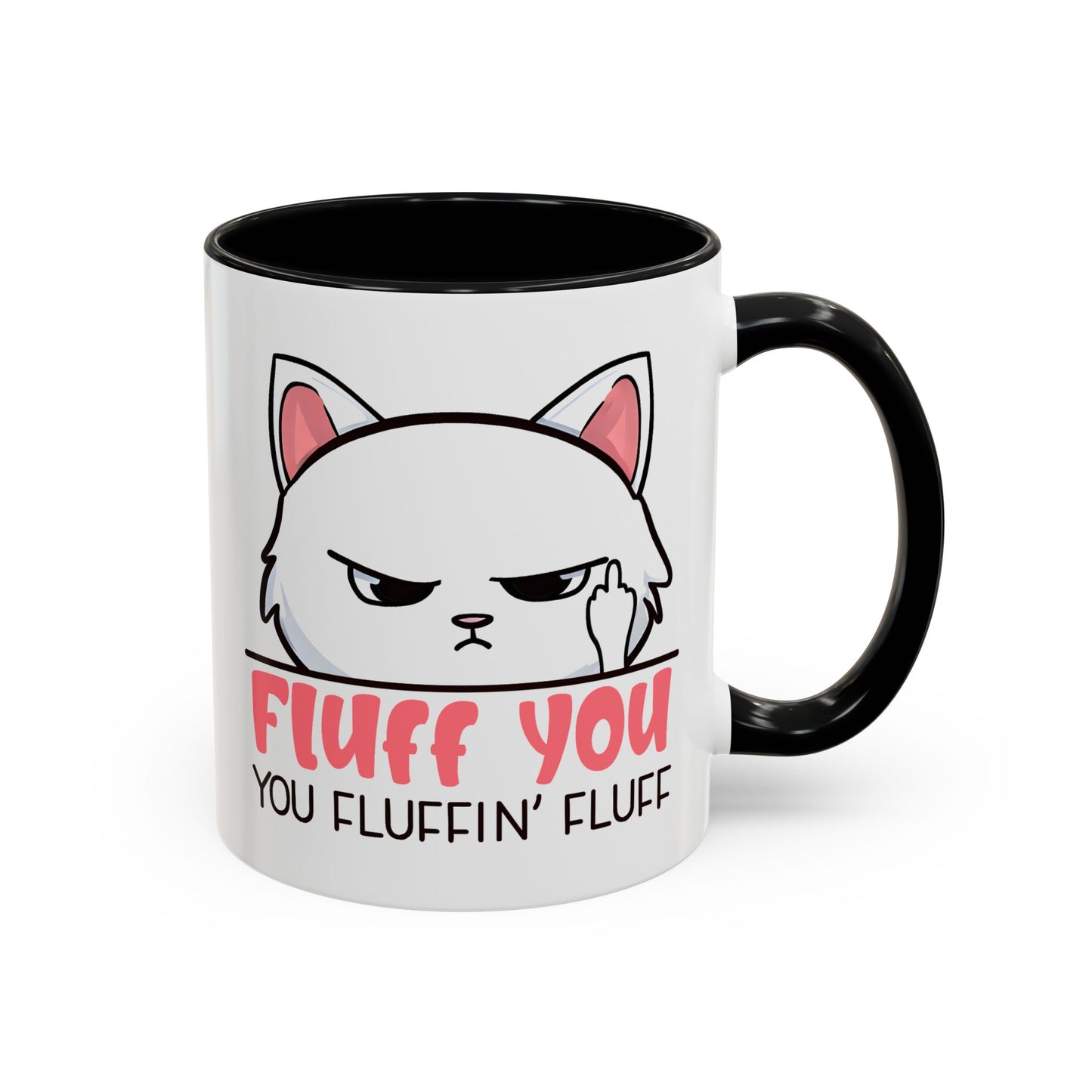 Adult Mug - Fluff You White Cat
