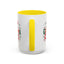 Christmas Mug - Grandma Claus Green Yellow & Red Text Hat Lights Stars