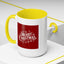 Christmas Mug - Merry Christmas White Text Maroon Background