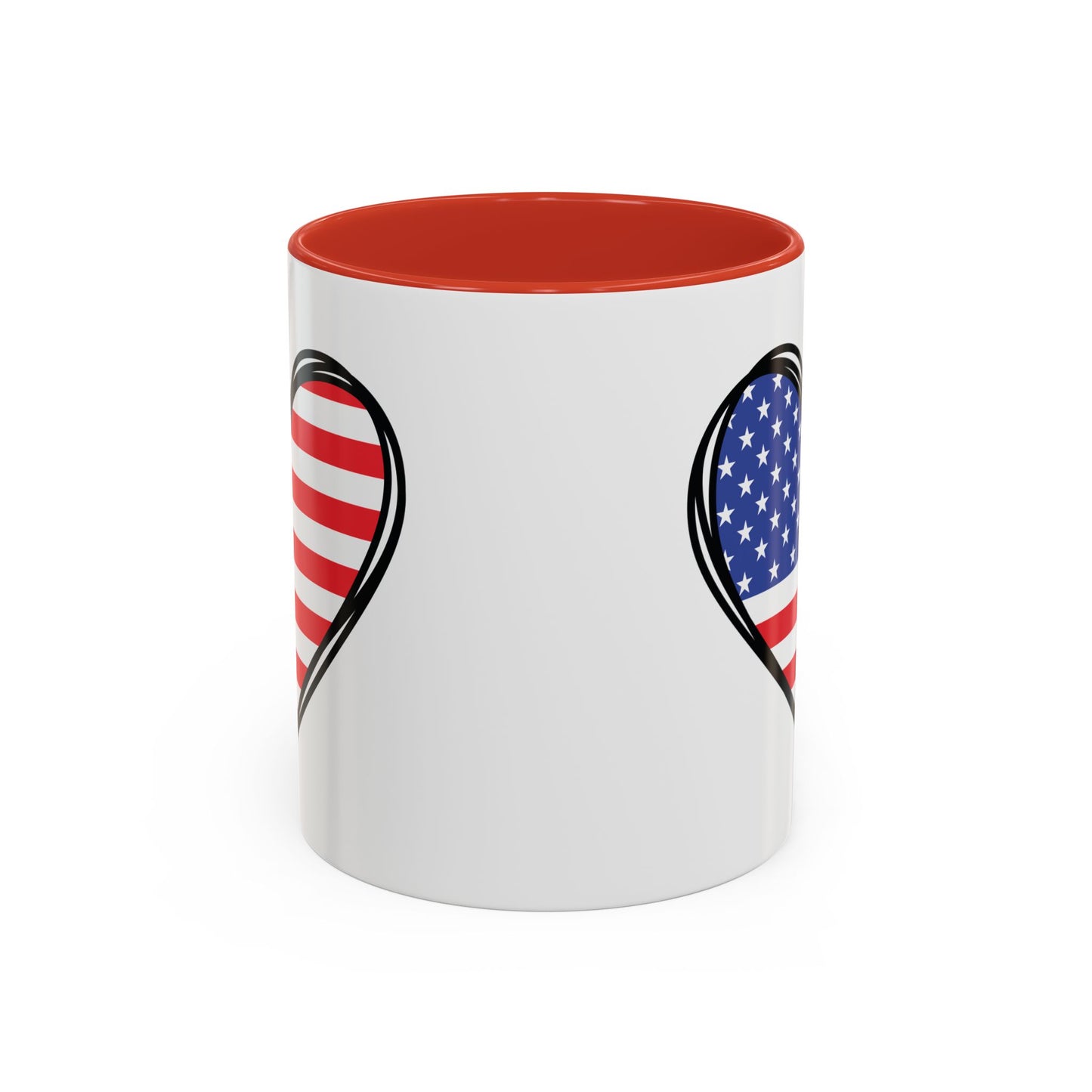 4th of July Mug - USA Flag Heart