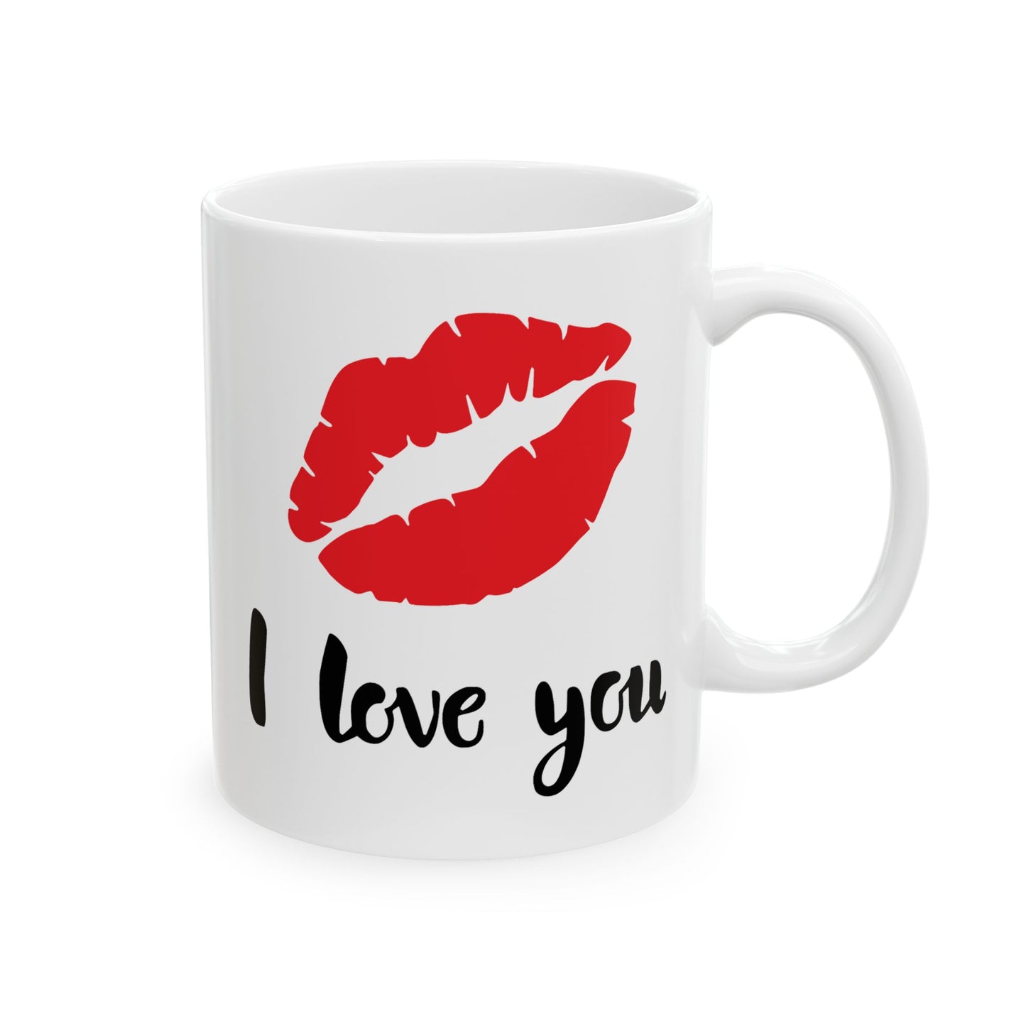 Valentine's Day Mug - I Love You Lipstick Kiss