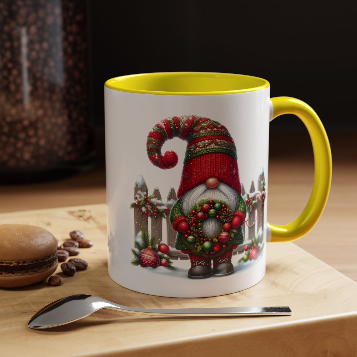 Christmas Mug - Gnome with Christmas Wreath
