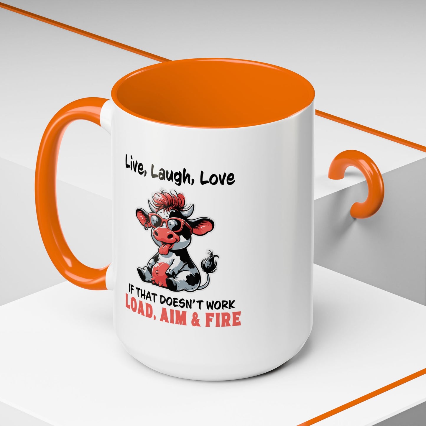 Humor Mug - Live Laugh Love Cow