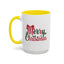 Christmas Mug - Merry Christmas Red & Green Text Bow