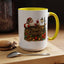 Christmas Mug - Merry Christmas Gold Text Santa Point Ornaments