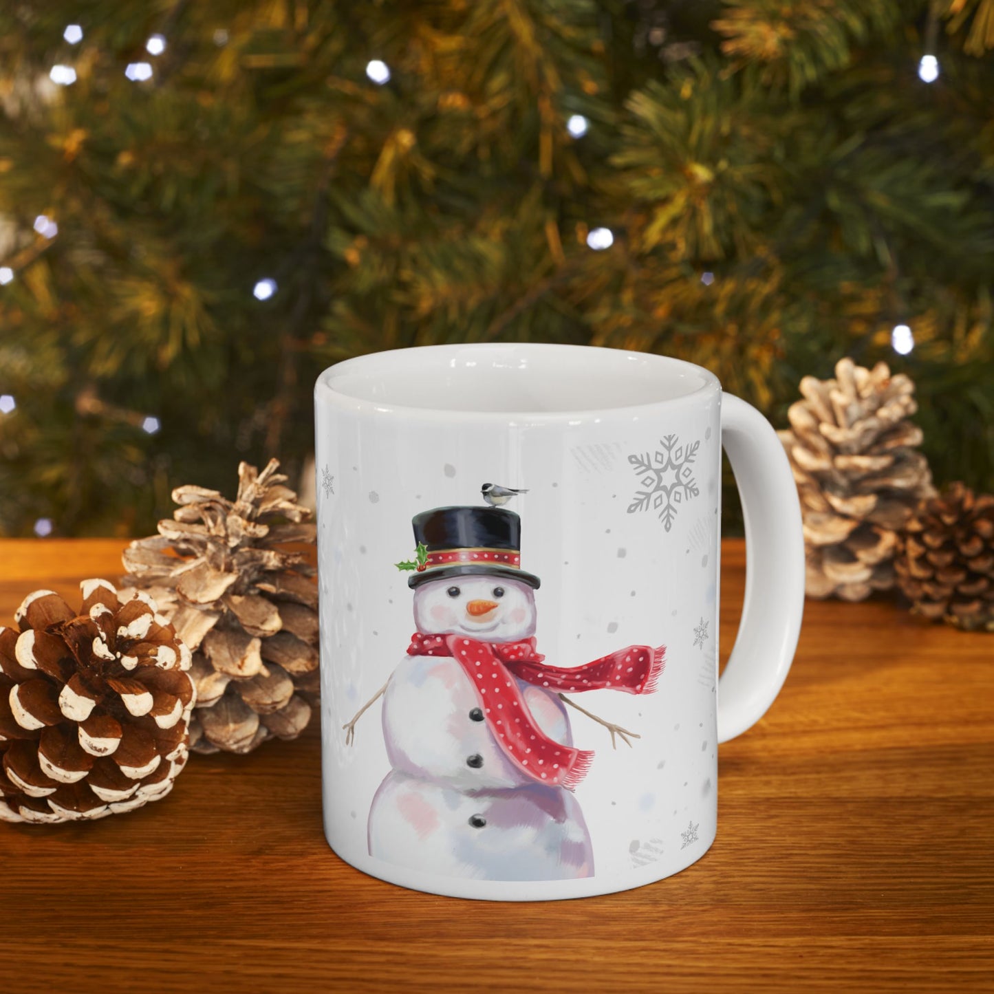 Christmas Mug - Let it Snow Red Text Snowman