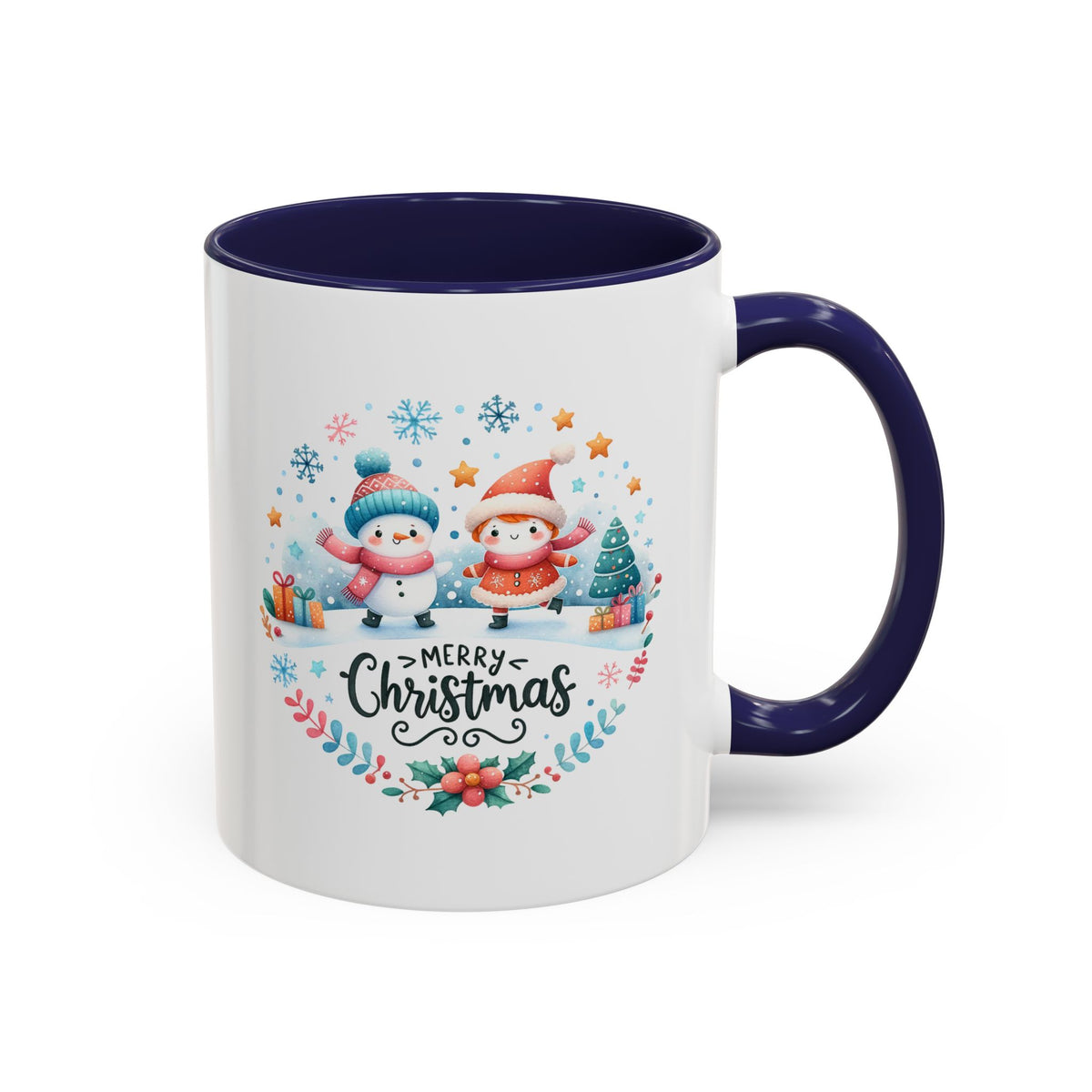 Chistmas Mug - Merry Christmas Snowman and Snowlady