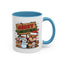 Christmas Mug - Merry Christmas Red & Green Text Reindeer Snowman
