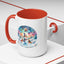 Christmas Mug - Merry Christmas Blue Text Snowman Star Reindeer