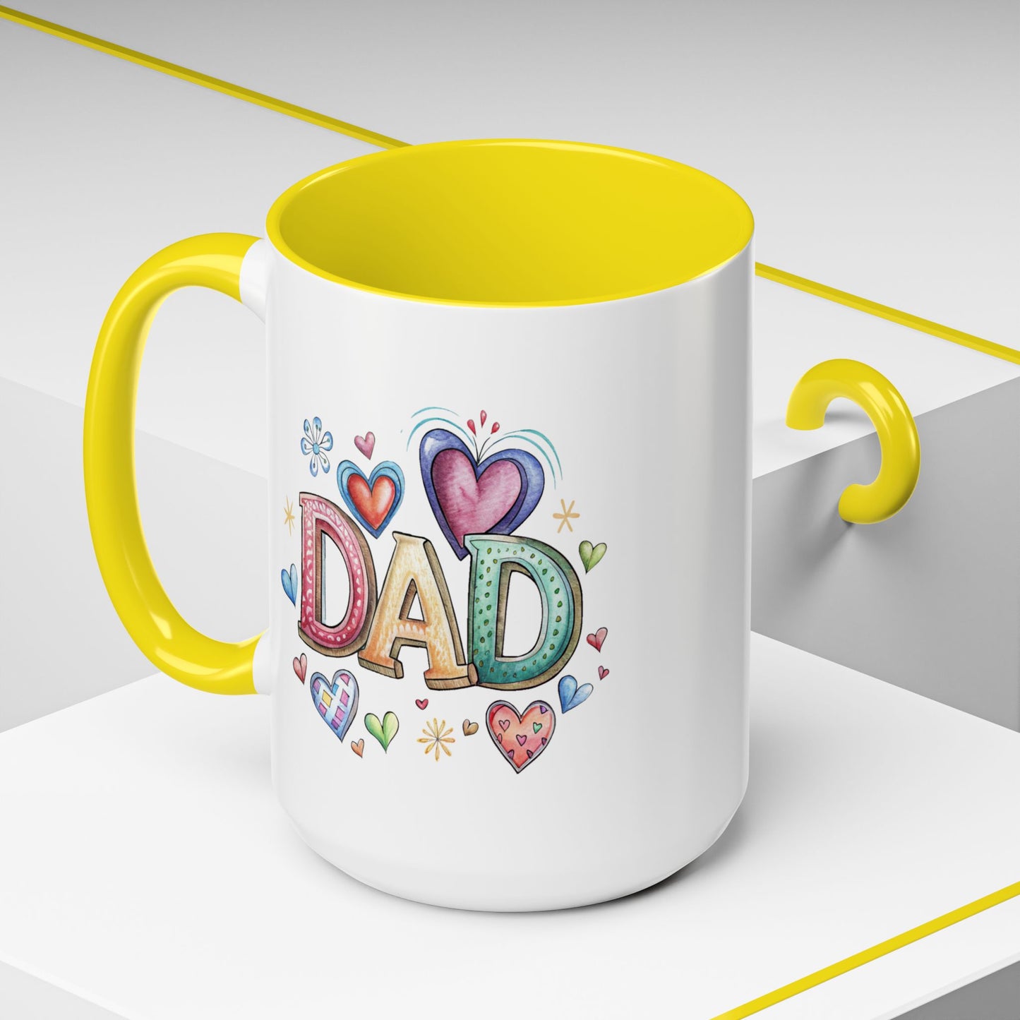 Father's Day Mug - Dad Hearts