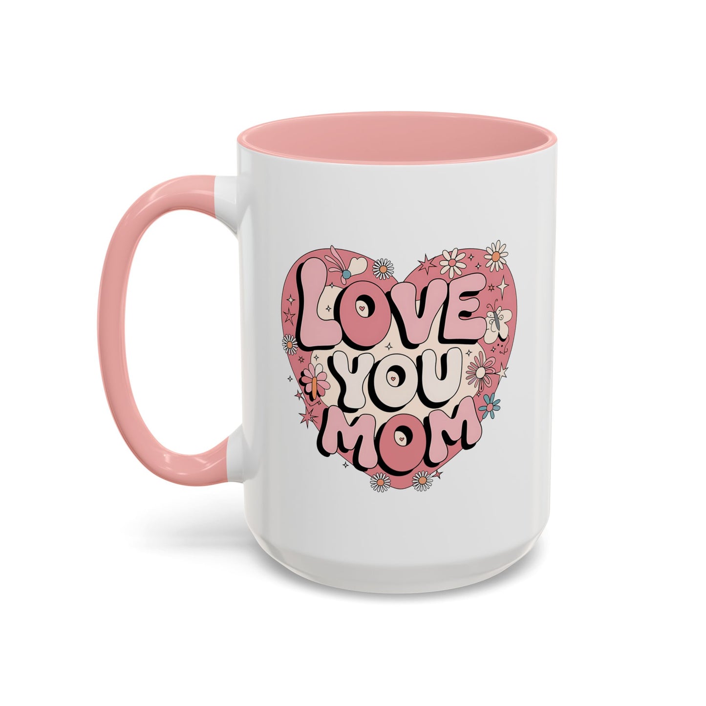 Mother's Day Mug - Love You Mom Retro Heart