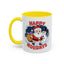 Christmas Mug - Happy Holidays Red & White Text Santa Snowman