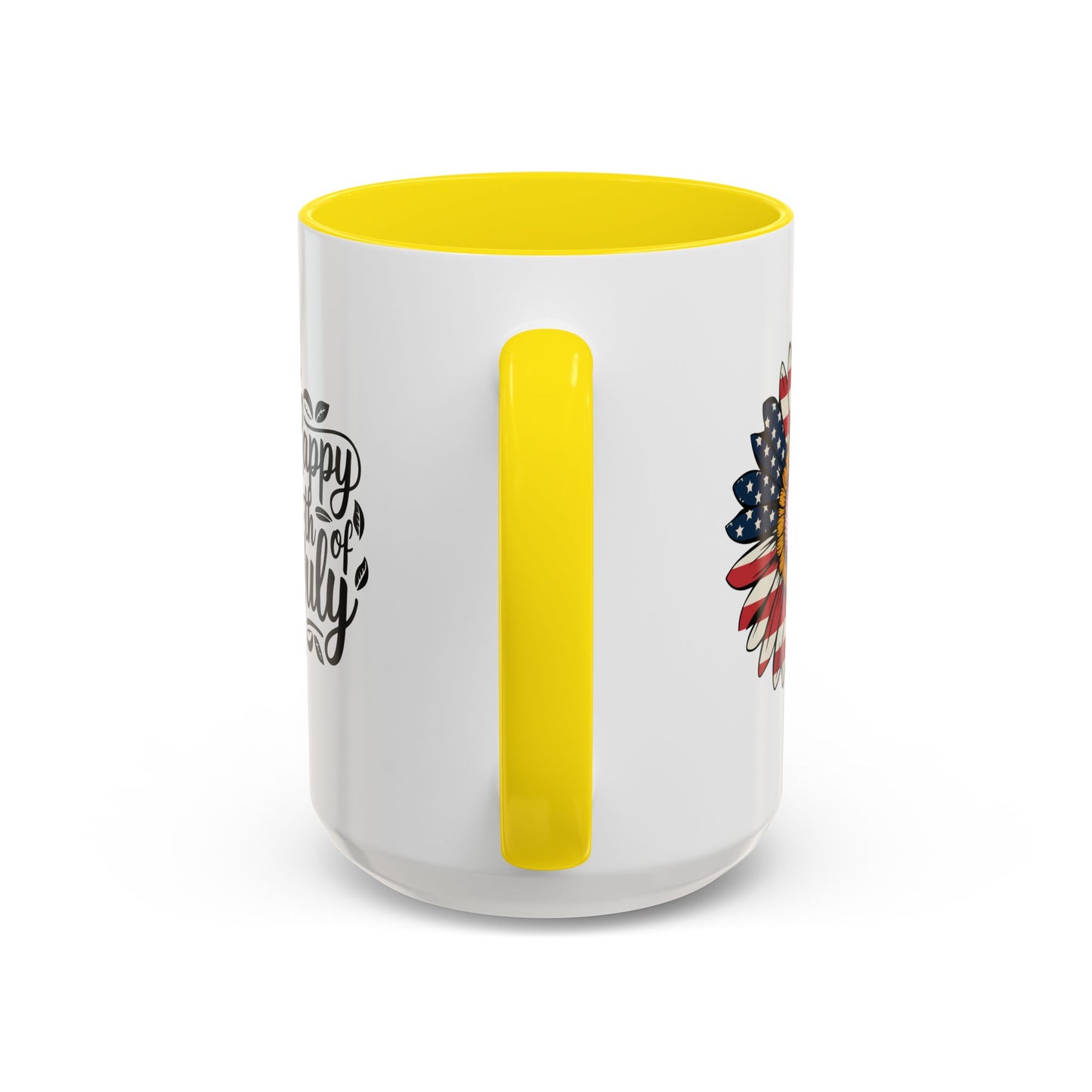 4th of July Mug - Happy 4th of July Sunflower USA Flag