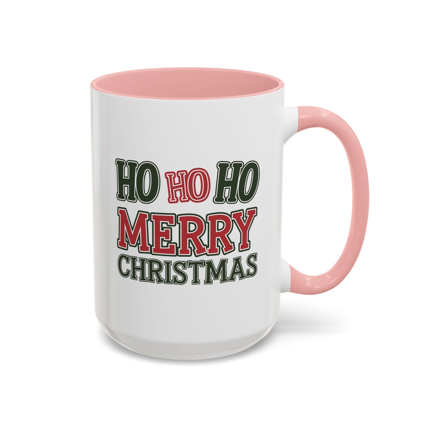 Christmas Mug - Ho Ho Ho Merry Christmas Green & Red Text