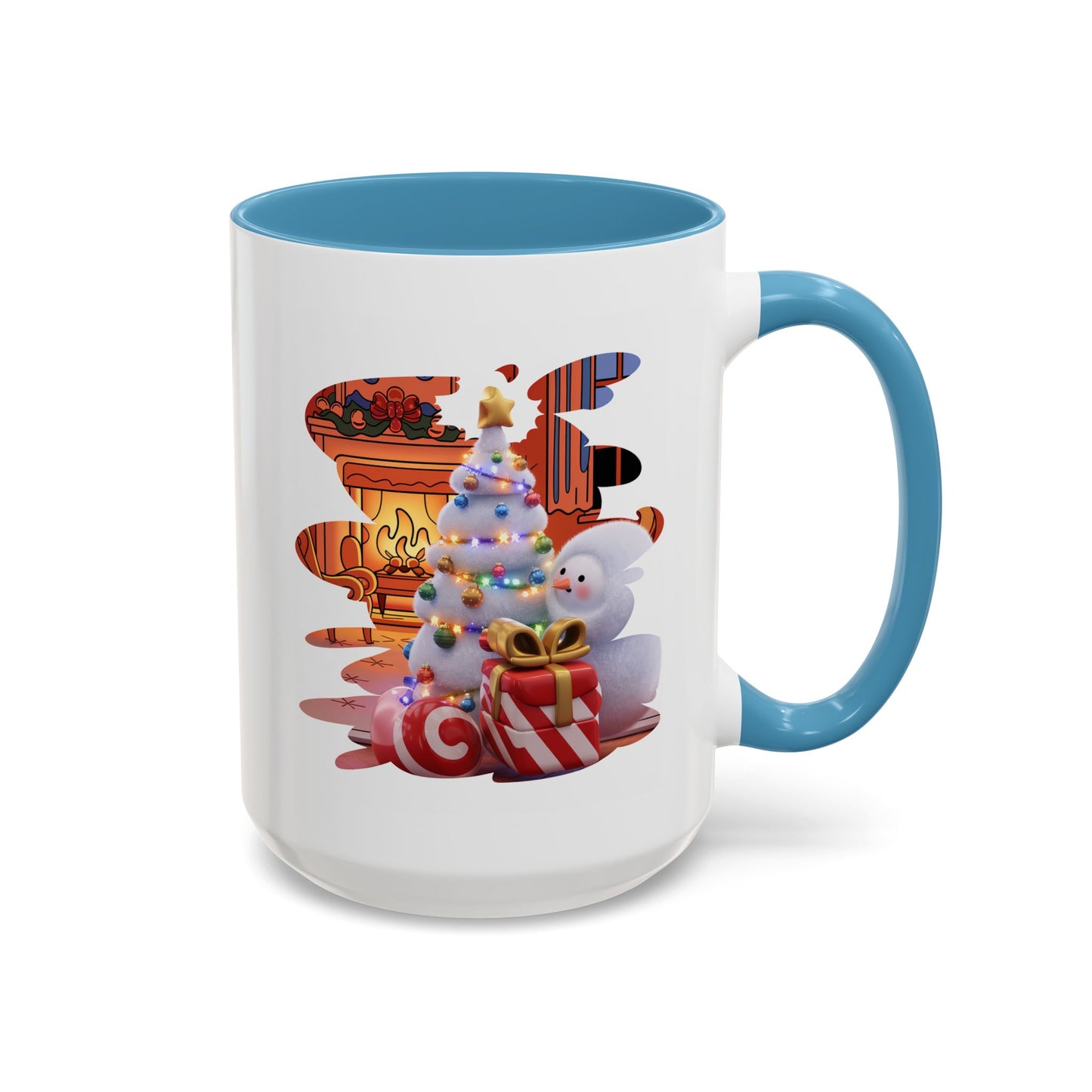 Christmas Mug - Snowman Tree Presents Fireplace